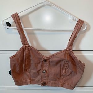 NWT American Eagle Pink Denim Crop Top